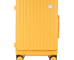 Caja de viaje de diseño de apertura frontal de equipaje personalizado de precio de fábrica con maleta de viaje de ruedas de tono ligero de 360 °